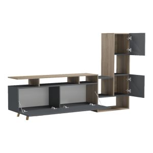 ТВ шкаф Defry sonoma-antracit 177.5x31.5x110см