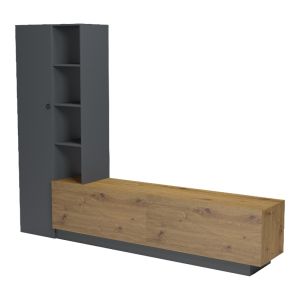 ТВ шкаф Tilveo дъб-антрацит 230x41.5x180см