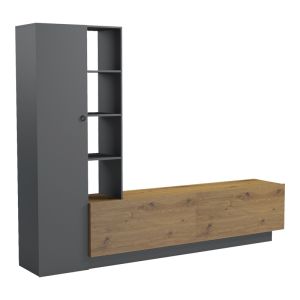 ТВ шкаф Tilveo дъб-антрацит 230x41.5x180см