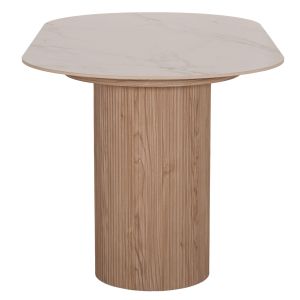 Трапезарна маса Mellow HM18416 Mdf крака - керамичен плот в цвят бял мрамор 180X90X76ВСМ.