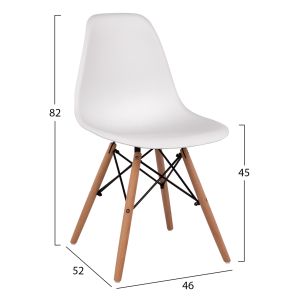 Трапезен комплект от 3 части ROLLO HM21388: кръгла маса и 2 стола в бяло