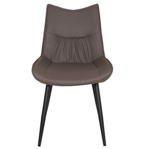 Трапезен стол Eisen HM18422.01 сив Pu (fango) - метални крака в черно 54X58X89ВСМ.