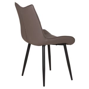 Трапезен стол Eisen HM18422.01 сив Pu (fango) - метални крака в черно 54X58X89ВСМ.