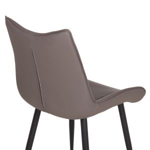 Трапезен стол Eisen HM18422.01 сив Pu (fango) - метални крака в черно 54X58X89ВСМ.
