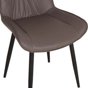 Трапезен стол Eisen HM18422.01 сив Pu (fango) - метални крака в черно 54X58X89ВСМ.