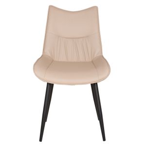 Трапезен стол Eisen HM18422.02 бежов Pu (tortora) - метални крака в черно 54X58X89ВСМ.