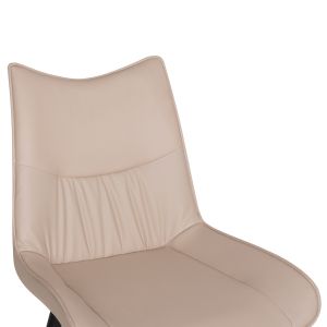 Трапезен стол Eisen HM18422.02 бежов Pu (tortora) - метални крака в черно 54X58X89ВСМ.