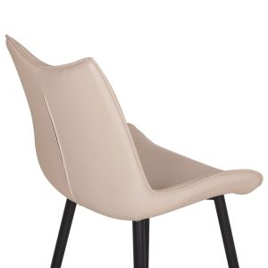 Трапезен стол Eisen HM18422.02 бежов Pu (tortora) - метални крака в черно 54X58X89ВСМ.