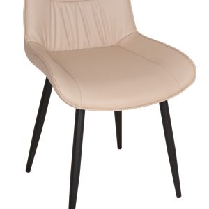 Трапезен стол Eisen HM18422.02 бежов Pu (tortora) - метални крака в черно 54X58X89ВСМ.