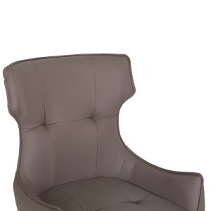 Трапезен стол Kira HM18412.01 от изкуствена кожа в сиво - черни метални крака 56X60X85ВСМ