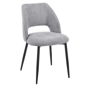 Трапезен стол Lamett HM18447.01 сив платеж-метал черни крака 51X58X82ВСМ.