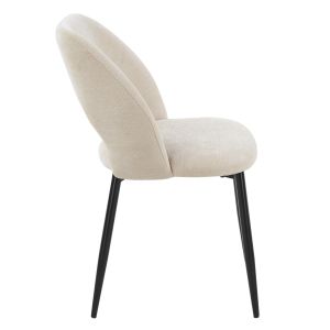 Трапезен стол Lamett HM18447.02 бежов плат-метални черни крака 51X58X82ВСМ.