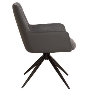 Трапезен стол Vanter HM18409.01 плат и пура в сиво - черни метални крака 58X65X84ВСМ