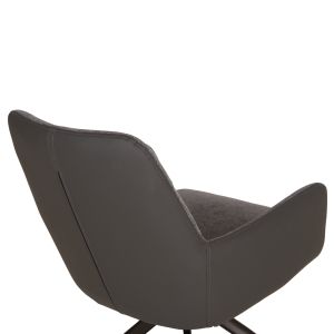 Трапезен стол Vanter HM18409.01 плат и пура в сиво - черни метални крака 58X65X84ВСМ