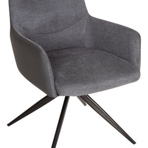 Трапезен стол Vanter HM18409.01 плат и пура в сиво - черни метални крака 58X65X84ВСМ