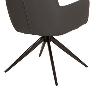 Трапезен стол Vanter HM18409.01 плат и пура в сиво - черни метални крака 58X65X84ВСМ