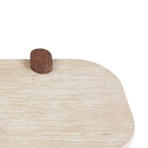 Холна маса Arden HM18435 Mdf плот в цвят травертин камък - Mdf крака в орех 120X60X40ВСМ.