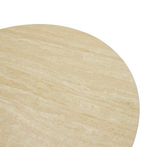 Холна маса Franzel синтерован камък с имитация на травертин - MDF орех D80x40см