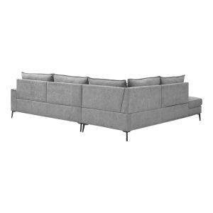 Ъглов десен диван Zenqua сив плат 291x233x90см