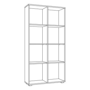 Библиотека/етажерка Smart 8P 18 цвят сив дъб 74X29X146 см