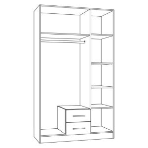 Гардероб Prime 3K2FO 18 цвят кашмир 120X54X205 см