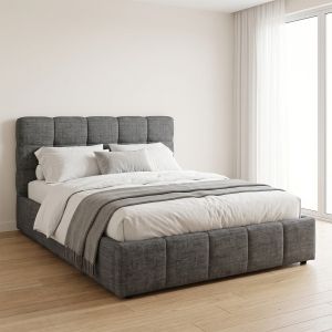 Двойно легло с място за съхранение Vito HM762.01 сив плат - за матрак 160X200СМ