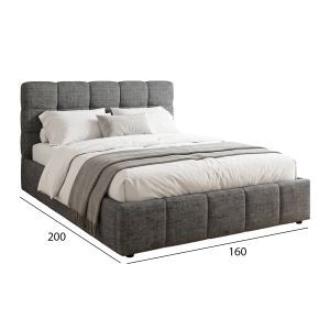 Двойно легло с място за съхранение Vito HM762.01 сив плат - за матрак 160X200СМ