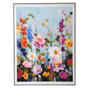 Картина с многоцветни цветя 60х80см