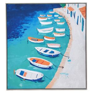 Картина с море и лодки 60х60см