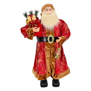 Коледна фигура дядо коледа FL36313 червен цвят 90 см