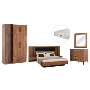 Комплект мебели за спалня от меламинов 6 части Harry HM11213 с матрак 160X200СМ