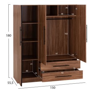 Комплект мебели за спалня от меламинов 6 части Harry HM11213 с матрак 160X200СМ