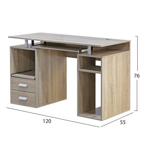 Комплект мебели за студенти 3 бр. HM11207 бюро + етажера + офис стол - сонама/бял