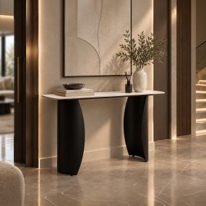 Конзолна серия Obsession SM18088.02 керамичен плот - черни метални крака 120X40X76ВСМ.