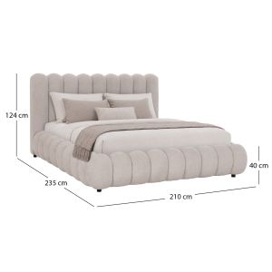 Легло King-size Bubble SM758.03 шенилен плат в светло бежово - за матрак 180X200СМ