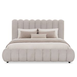 Легло King-size Bubble SM758.03 шенилен плат в светло бежово - за матрак 180X200СМ