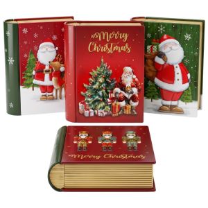 Метална кутия в форма на книга 11х10х4см, 4 дизайна