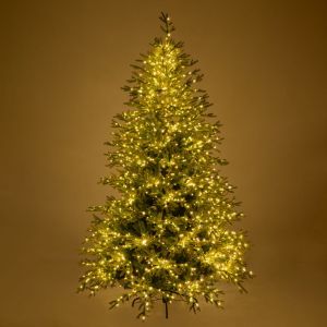 Светеща елха Highlands 180 см с 2000 микро Led топли бели светлини (8 програми, Pe+pvc)