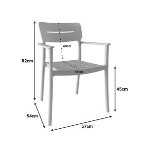 Стол Pilma антрацит PP 57x54x82см