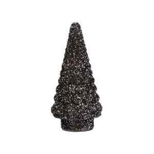 Стъклена коледна декорация Tree сив цвят 15x30см