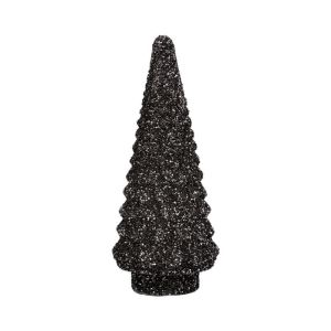 Стъклена коледна декорация Tree сив цвят 17x40см