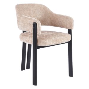 Трапезен стол Direno HM18477.12 бежов плат - метални крака в черно 57X58X81.5ВСМ.