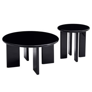 Комплект 2 холни маси Flix HM18452.02 Mdf в черен гланц φ80 и φ50см.