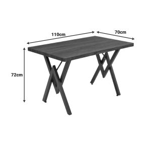 Маса Vertex орех с черен метал 110x70x72см