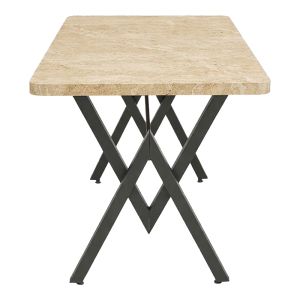 Маса Vertex с травертинова визия и черен метал 110x70x72см