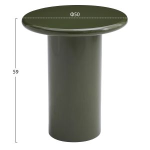 Странична маса Solna HM18455.07 Mdf в гланцов маслинено зелен цвят Φ50X59HСМ.