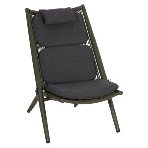 Шезлонг Relax Remus HM6642.07 алуминиево и олефиново въже в маслинено зелено 63X87X94ВСМ.