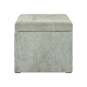 Табуретка с място за съхранение Comfy цвят мента 50X50X46 см