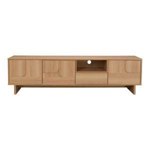 ТВ шкаф Jenfia от MDF в естествен цвят 180x39x45.5 см