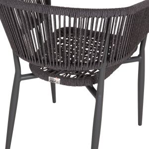 Трапезарен стол Eulo HM5783.21 алуминиев и извит ратан в сиво 57X63X77ВСМ.